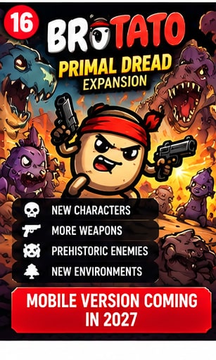 Brotato Primal Dread Expansion Reveals More Monsters and Weapons but Mobile Players Must Wait Until 2027