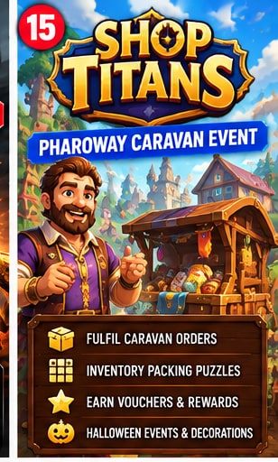 Shop Titans Introduces Pharoway Caravan Event With Inventory Puzzles and Halloween Rewards