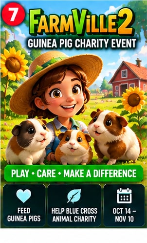 FarmVille 2 Launches Guinea Pig Charity Event Supporting Real Animals Through Virtual Farming