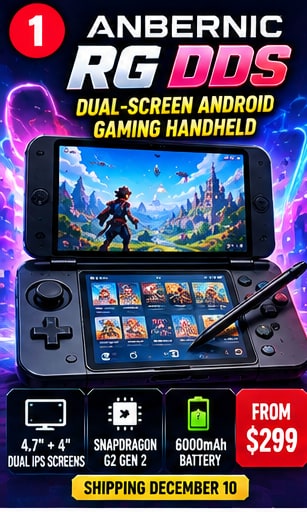 Anbernic RG DDS Reveals Dual 3DS-Style Screens and Snapdragon Power Starting at $299