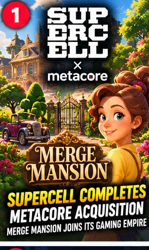 Supercell Completes Metacore Acquisition as Merge Mansion Joins Its Gaming Empire